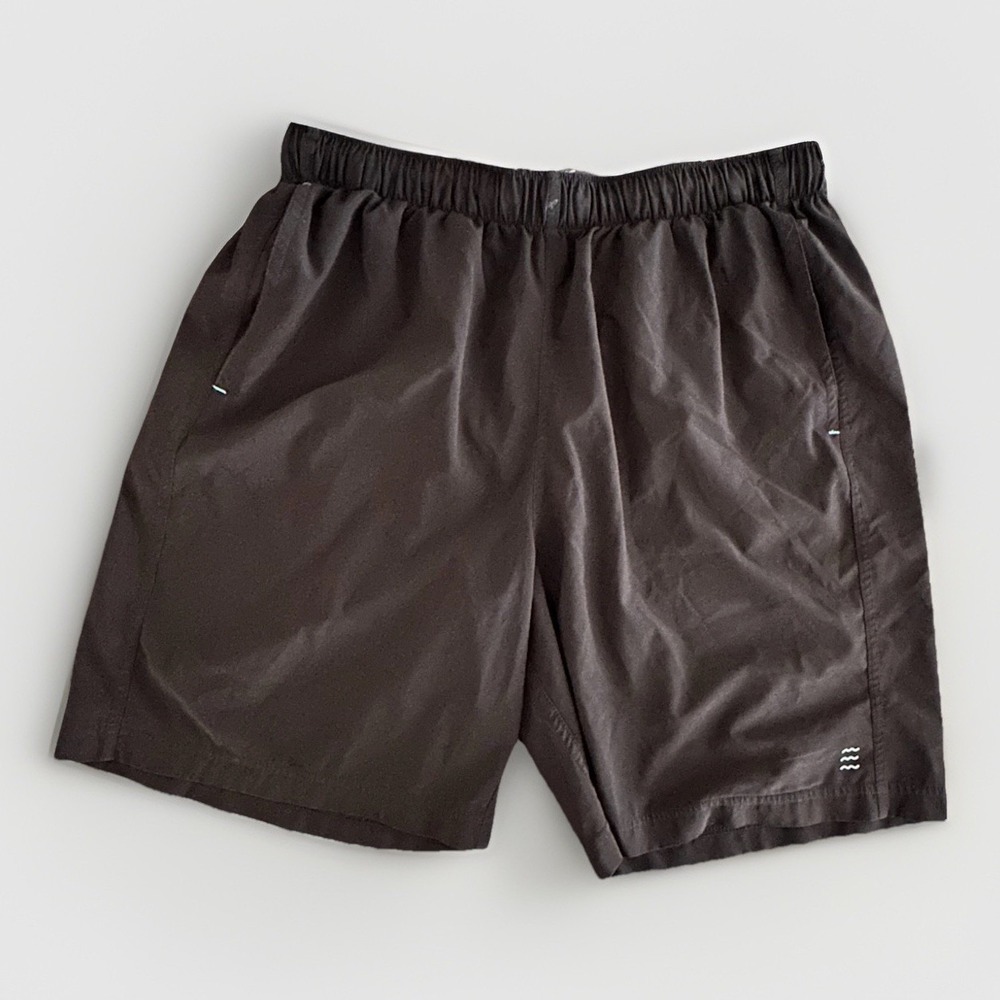 Free Fly Men's L Athletic Performance Running Training Shorts Black Stretch 8"